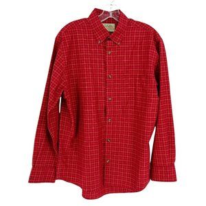 Cabela's Outfitter Series Shirt Men's Medium Long Sleeve Red Plaid Butto…